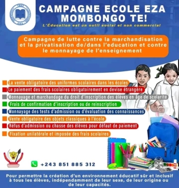 RDC : la gratuite de l‘enseignement en danger, YMAE alerte Tshisekedi