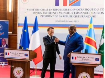 Les présidents Emmanuel Macron et Félix Tshisekedi 