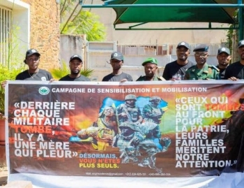 Les membres de l‘ONG Muzalendo en soutien aux familles des victimes et blessés de guerre